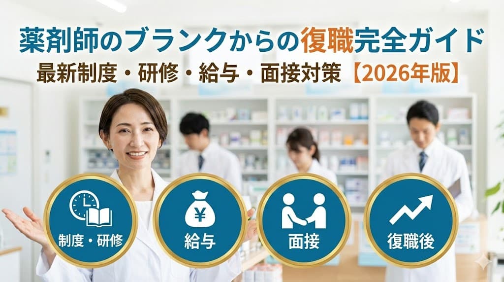 薬剤師のブランクからの復職完全ガイド|最新制度・研修・給与・面接対策【2026年版】のキャリアノウハウ記事サムネイル画像
