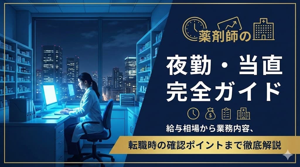 薬剤師の夜勤・当直完全ガイド|給与相場から業務内容、転職時の確認ポイントまで徹底解説のキャリアノウハウ記事サムネイル画像
