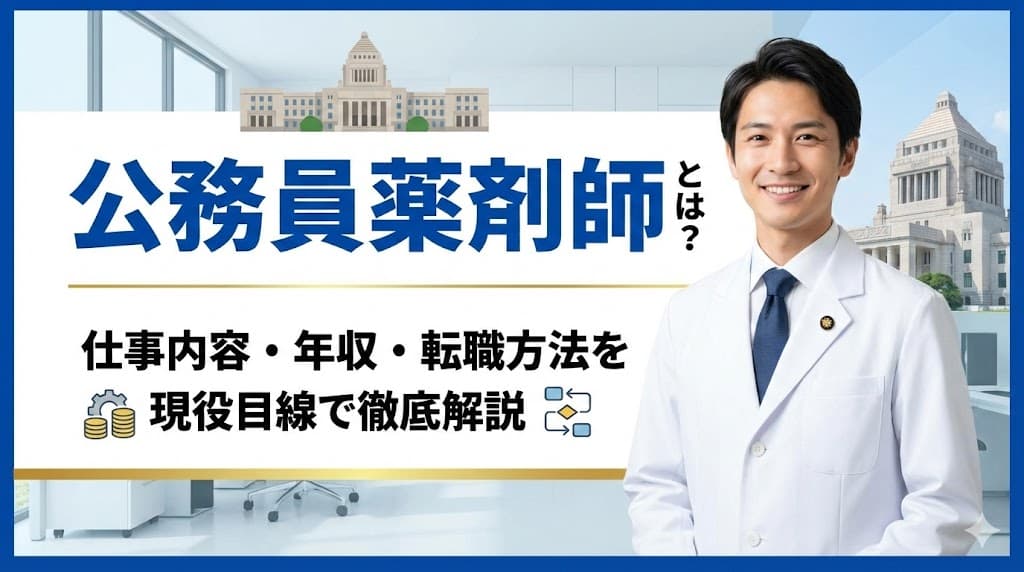 公務員薬剤師とは?仕事内容・年収・転職方法を現役目線で徹底解説のキャリアノウハウ記事サムネイル画像
