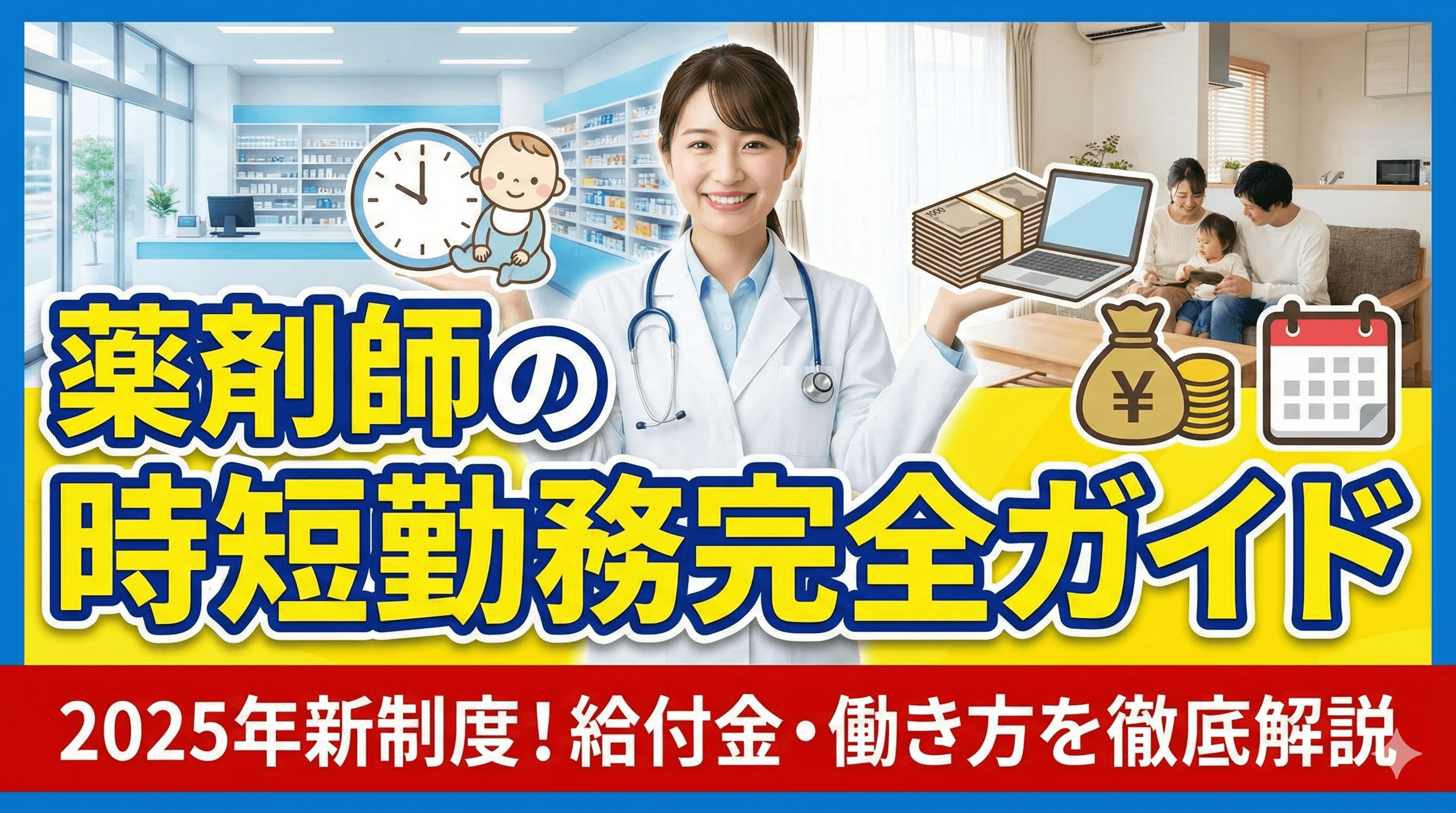 薬剤師の時短勤務完全ガイド|2025年新制度・給付金・働き方を徹底解説のキャリアノウハウ記事サムネイル画像